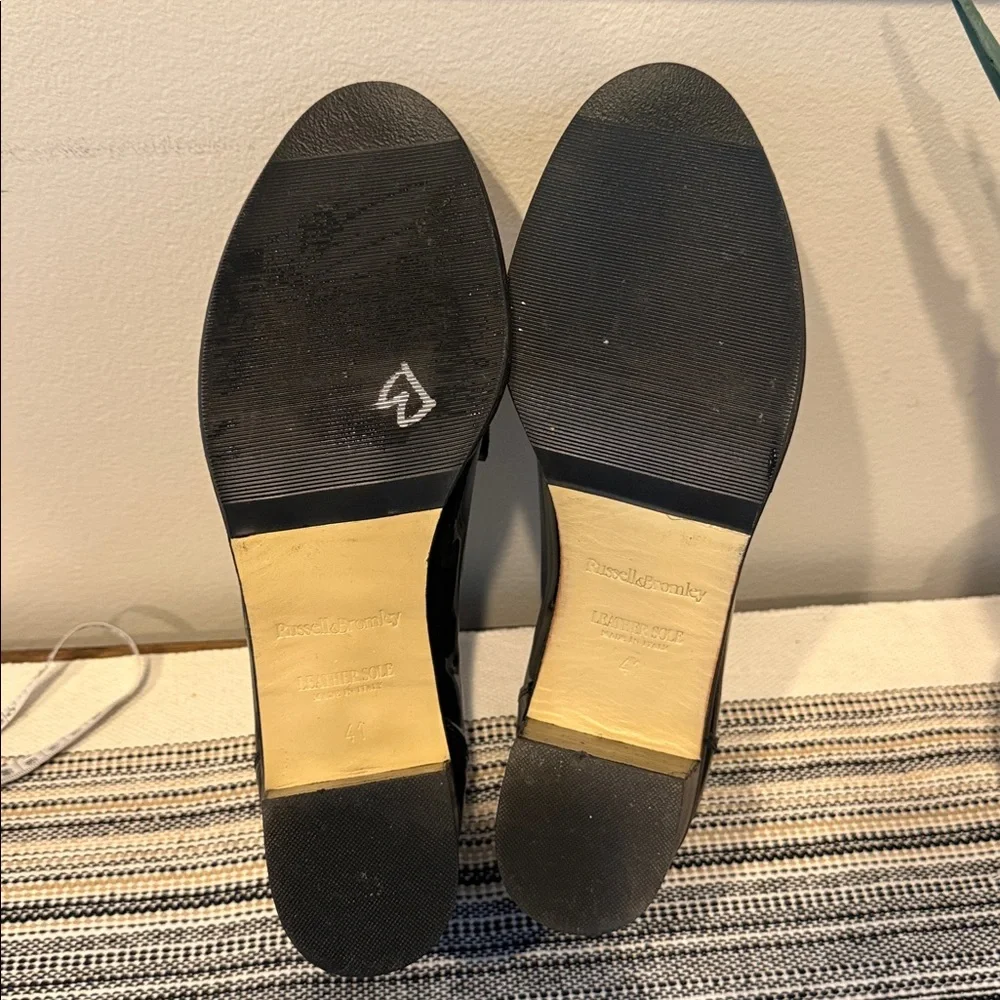 Russell & Bromley Midchester Ladies Black Leather Heeled Loafers Size EU 41 US 8